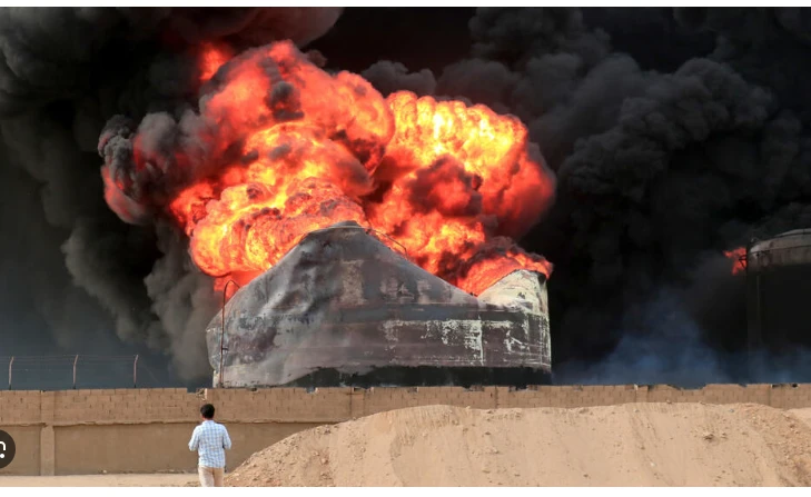 Huthi harbour still ablaze days after Israel strikes on Yemen