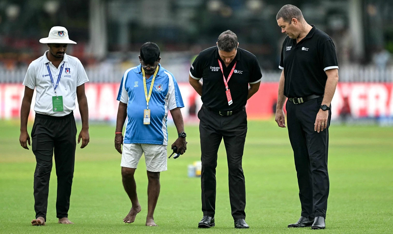 Wet outfield scuttles day three of India-Bangladesh Test