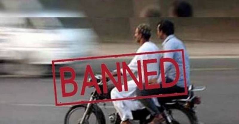 Pillion-riding, public gatherings banned in Karachi Central