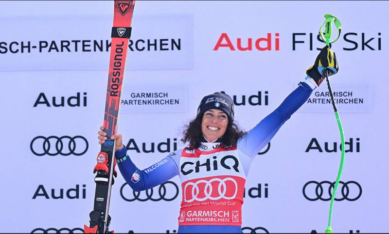 Brignone wins Garmisch downhill, Vonn out of luck