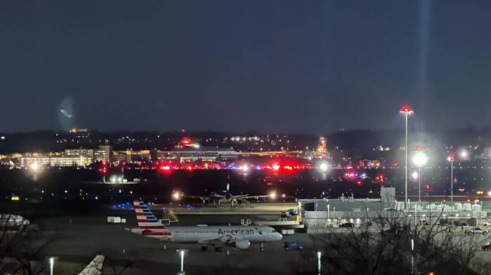 US plane with 64 onboard crashes after colliding with military copter