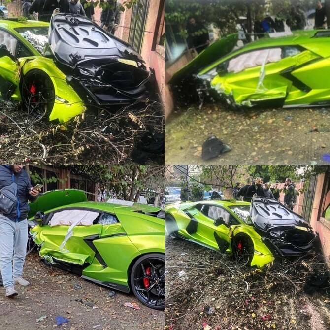 Car service driver crashes $700,000 Lamborghini on handover day, pictures go viral