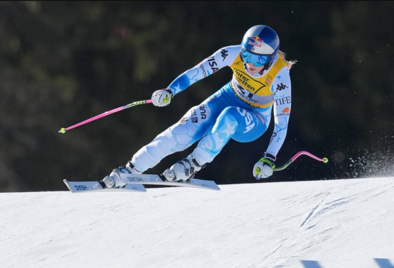 Johnson wins shock world downhill gold, US teammate Vonn 15th