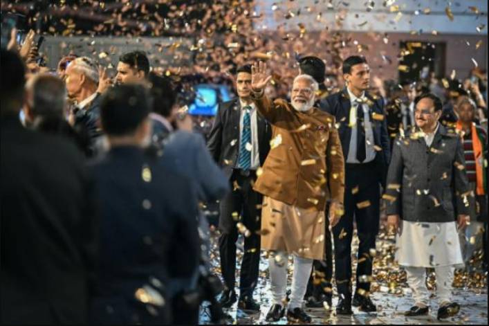 Indian PM's party celebrates landslide New Delhi win