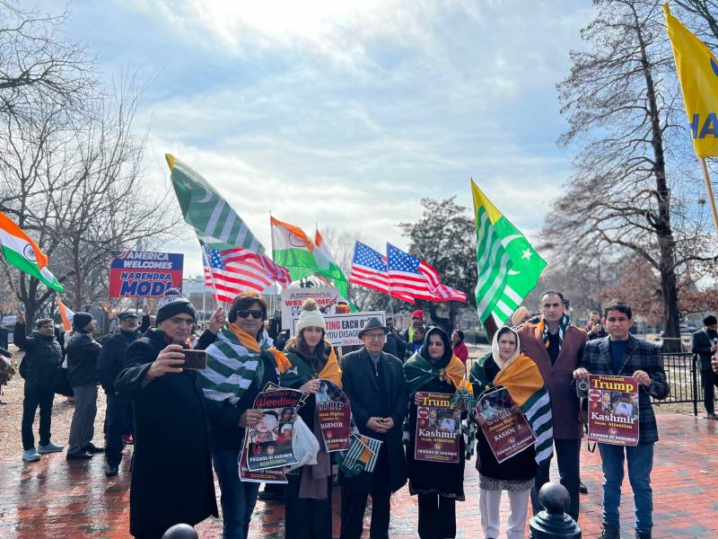 Digital trucks flash message: Fascist Modi Does Not Belong to White House