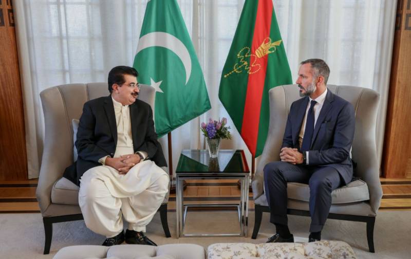 Sadiq Sanjrani meets Prince Rahim Aga Khan in Lisbon