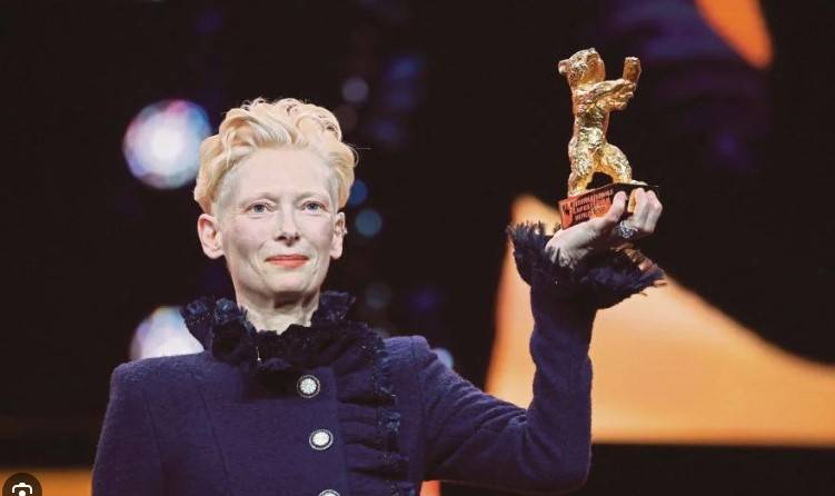 Actress Tilda Swinton lashes out as she receives Berlin festival award