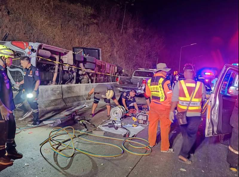 Thailand bus overturns in ditch killing at least 18 passengers