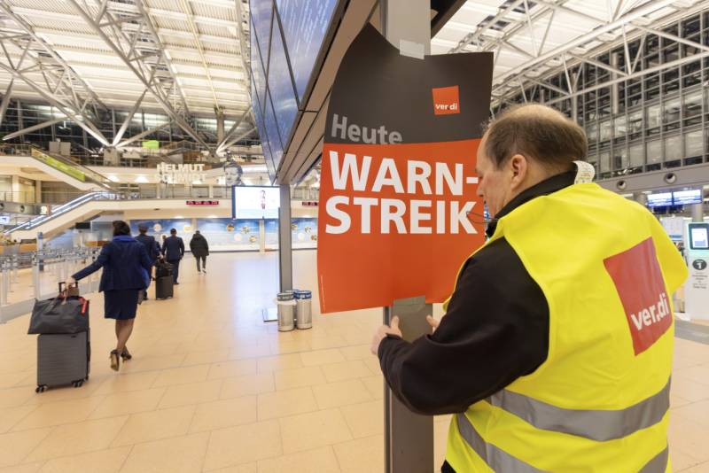 German airports to be hit by labour strike on Monday