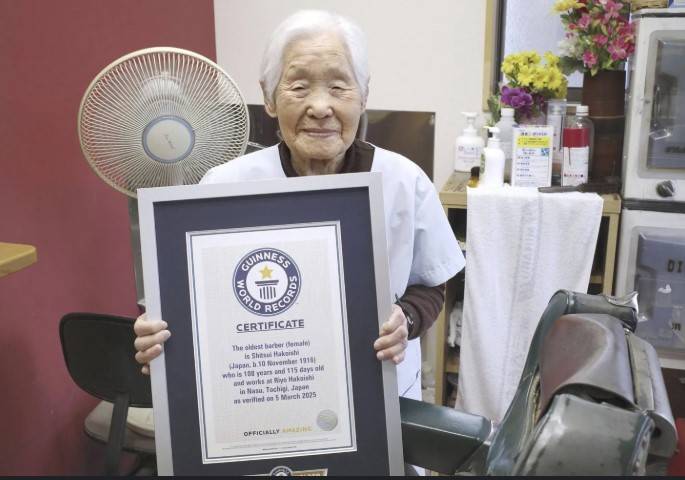 Japanese barber, 108, crowned world's oldest