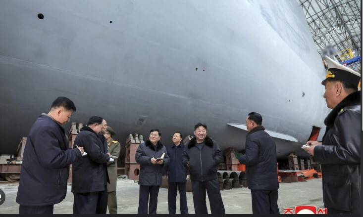 North Korea's Kim inspects 'nuclear-powered submarine' project