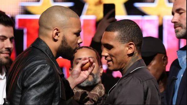Eubank Jr fined £100,000 for hitting boxing rival Benn in face with an egg