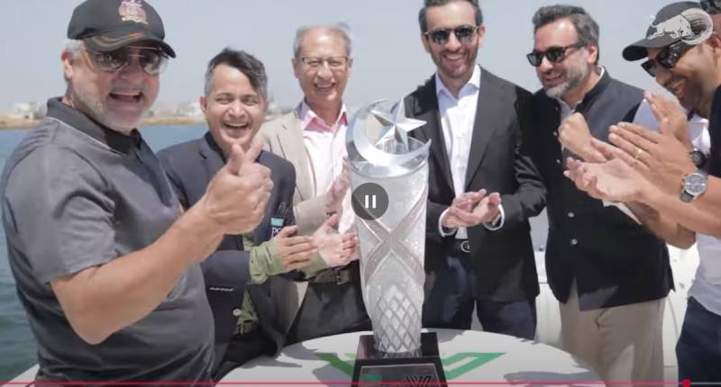 PSL X trophy unveiled Luminara in Arabian Sea