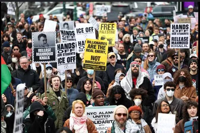 Pro-Palestinian protesters fill NY's Trump Tower