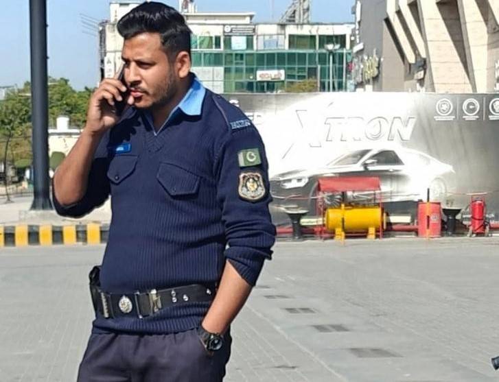 Islamabad Police member teaches 'defiant' service station worker a lesson