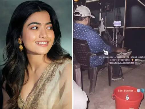 Rashmika Mandanna shared BTS from Thama's night shoot
