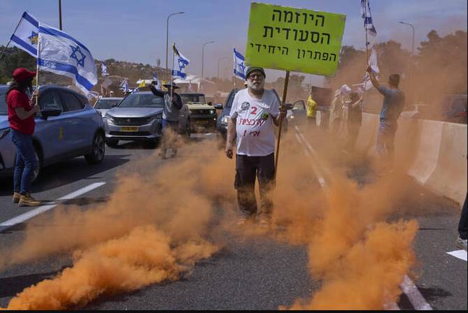 Israel PM says opposition fuelling 'anarchy' with protests