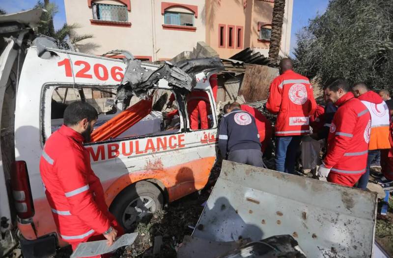 Gaza Red Crescent says 9 workers missing after Israeli fire at ambulances