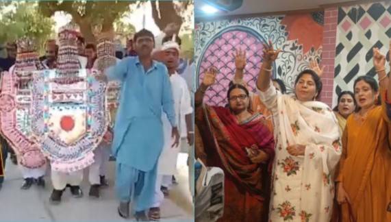 Grooms turn their wedding ceremony into protest against canal scheme