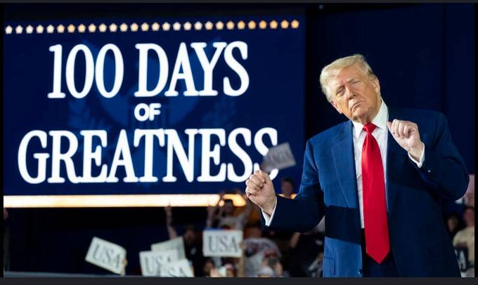 Trump celebrates 100 days in office with campaign-style rally