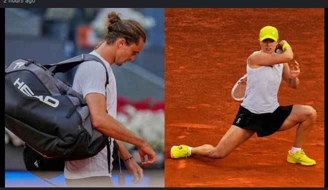 Zverev crashes as Swiatek scrapes into Madrid Open quarter-finals