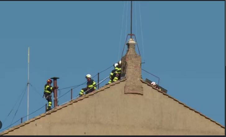 Vatican chimney installed ahead of papal conclave