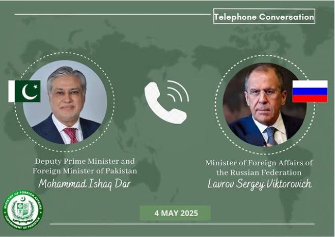 Ishaq Dar holds telephonic conversation with Russian FM