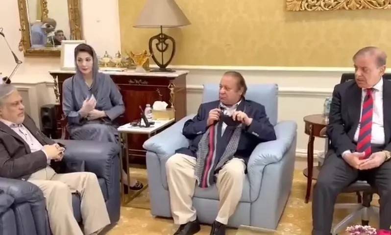 Shehbaz, Dar, Maryam meet Nawaz Sharif over national security concerns