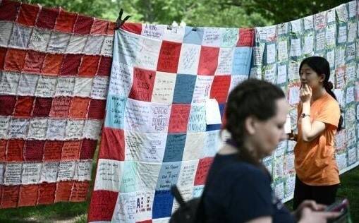 'No one is illegal': Mormon women stage patchwork protest in Washington
