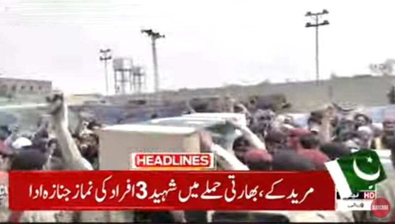 Funeral prayers of martyrs of Indian attacks offered