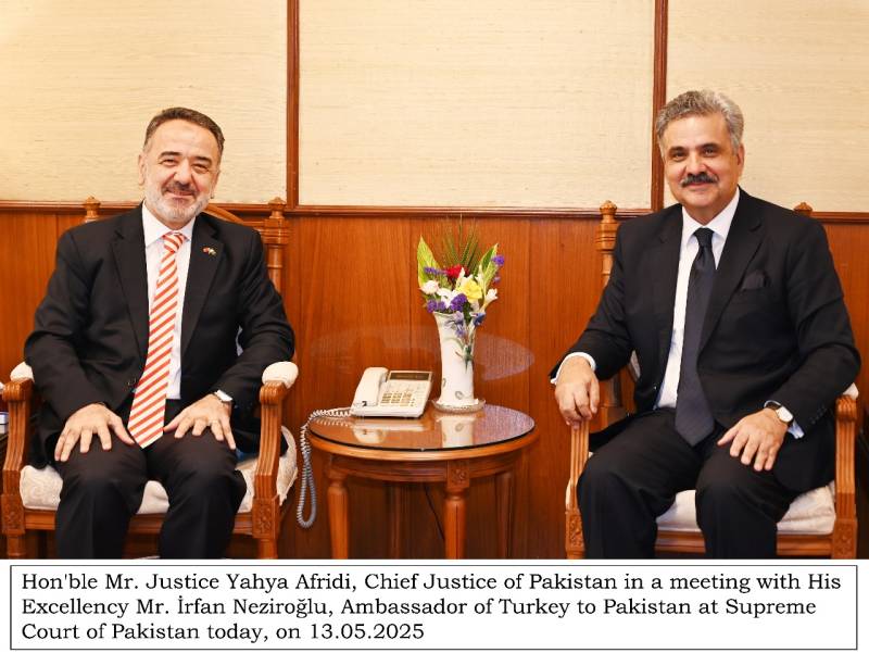 Turkish Ambassador meets Chief Justice Yahya Afridi, vows to deepen judicial cooperation