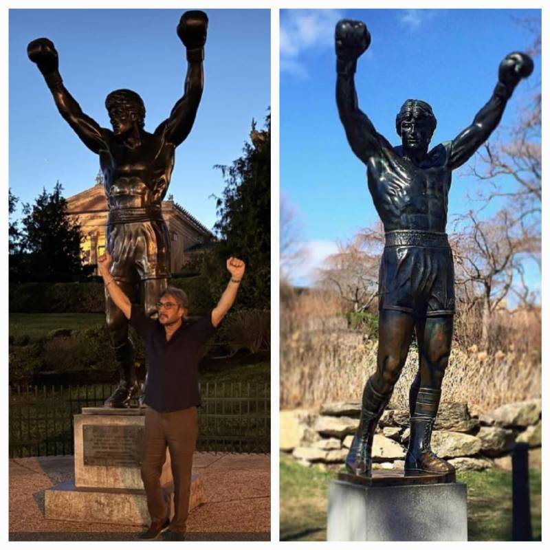 Adnan Siddiqui embraces inner Rocky at Rocky Statue and Philadelphia Art Museum