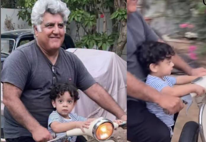 Minal Khan little munchkin’s adorable scooter ride with grandpa