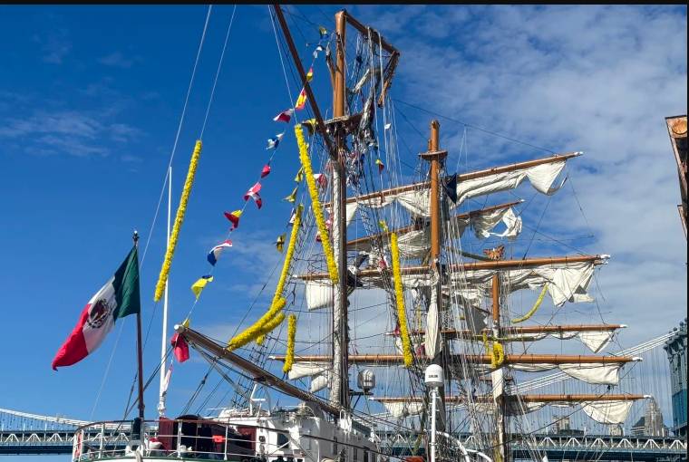 Crew of Brooklyn Bridge collision ship arrive home in Mexico