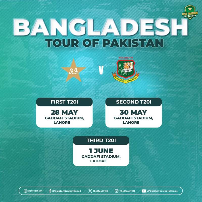 PCB confirms revised schedule for T20I series against Bangladesh