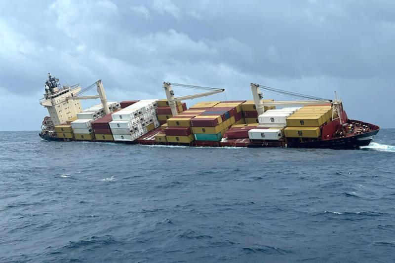 Container ship sinks off India's south coast with hazardous cargo