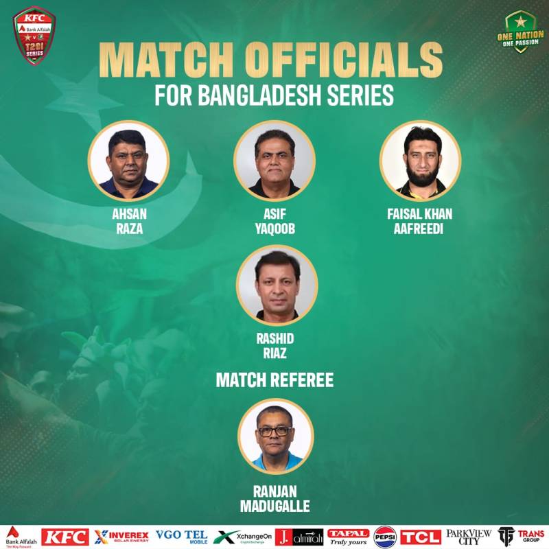 Match officials announced for Pakistan v Bangladesh T20I series
