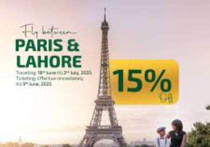 PIA announces 15% discount on Paris-Lahore flights