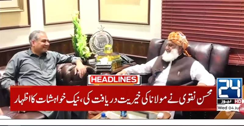 Mohsin Naqvi meets Maulana Fazl to discuss national issues