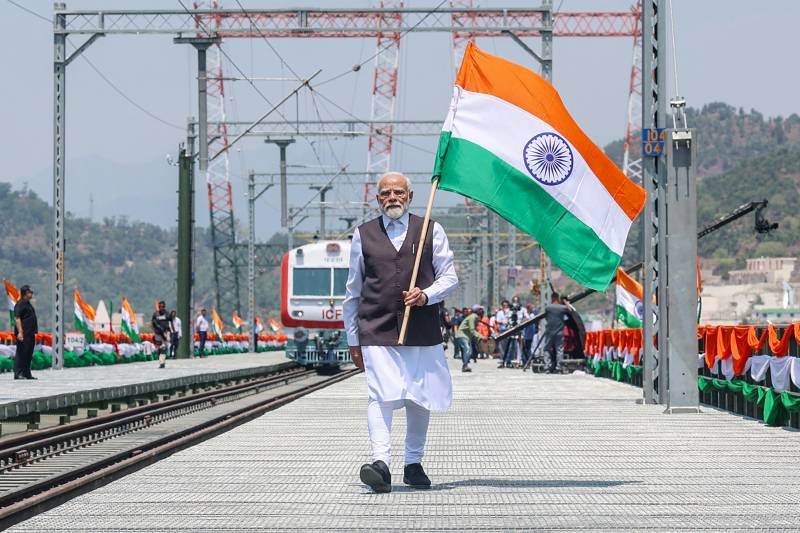 India's Modi opens strategic railway in contested 'crown jewel' Kashmir