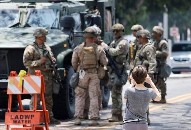 Marines deploy in LA ahead of mass anti-Trump protests