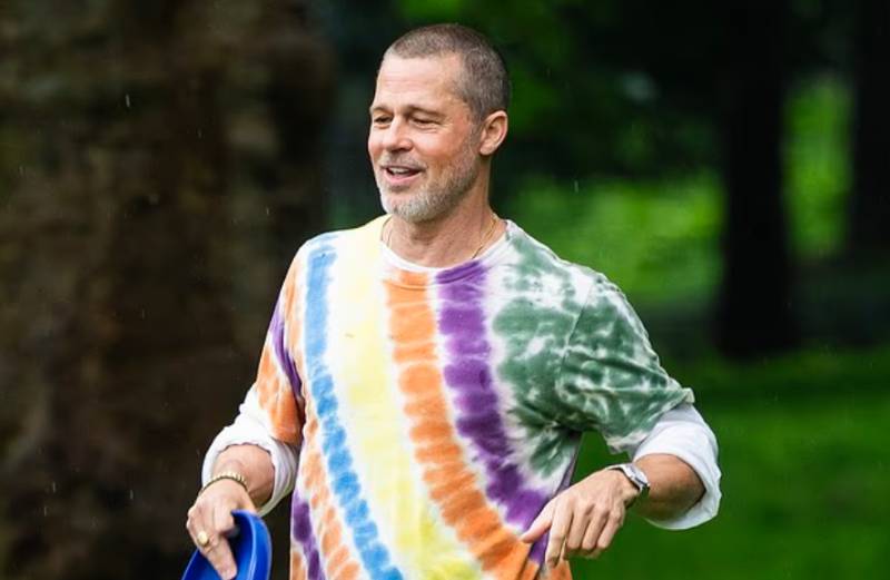 Brad Pitt turns heads in bold tie-dye look during NYC outing