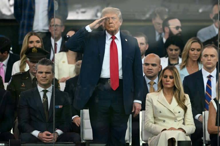 Trump flexes military might at parade as protests sweep US
