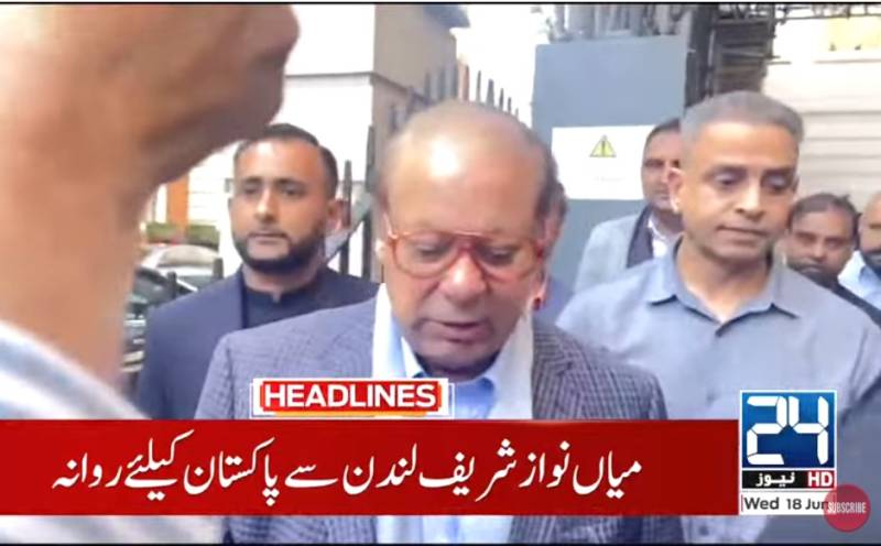 Nawaz Sharif on his way back to Pakistan