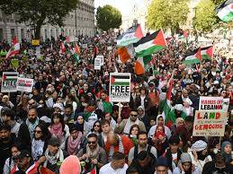 Tens of thousands of pro-Palestinian protesters march in London