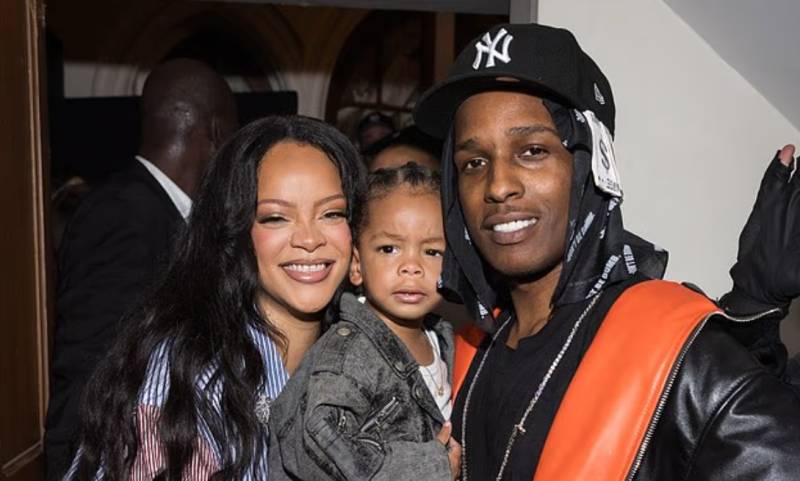 Rihanna joins A$AP Rocky and son Riot at AWGE show during Paris Fashion Week