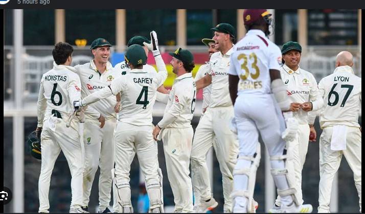 Australia win first Test as West Indies batting order collapses