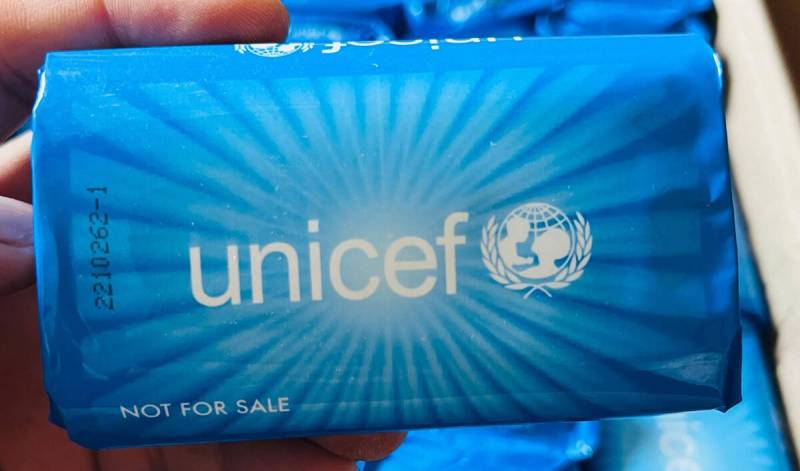 'Not for sale': KP govt investigates sale of UNICEF-labelled soap in Peshawar market