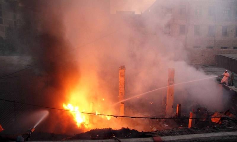 Massive fire erupts in three ghee godowns in Bhakkar