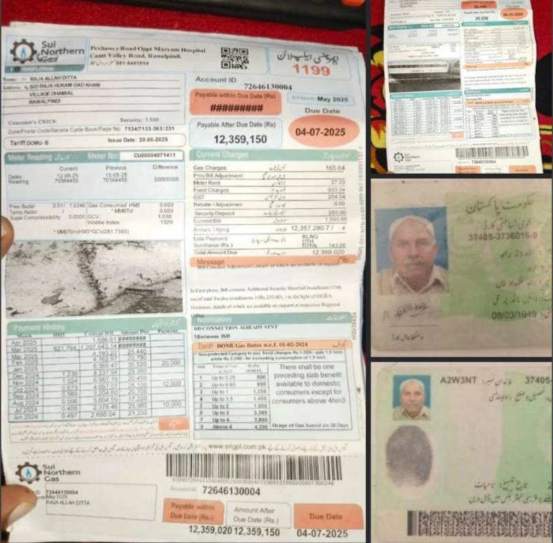 Sui Northern sends Rs12 million bill to gas consumer in Rawalpindi 